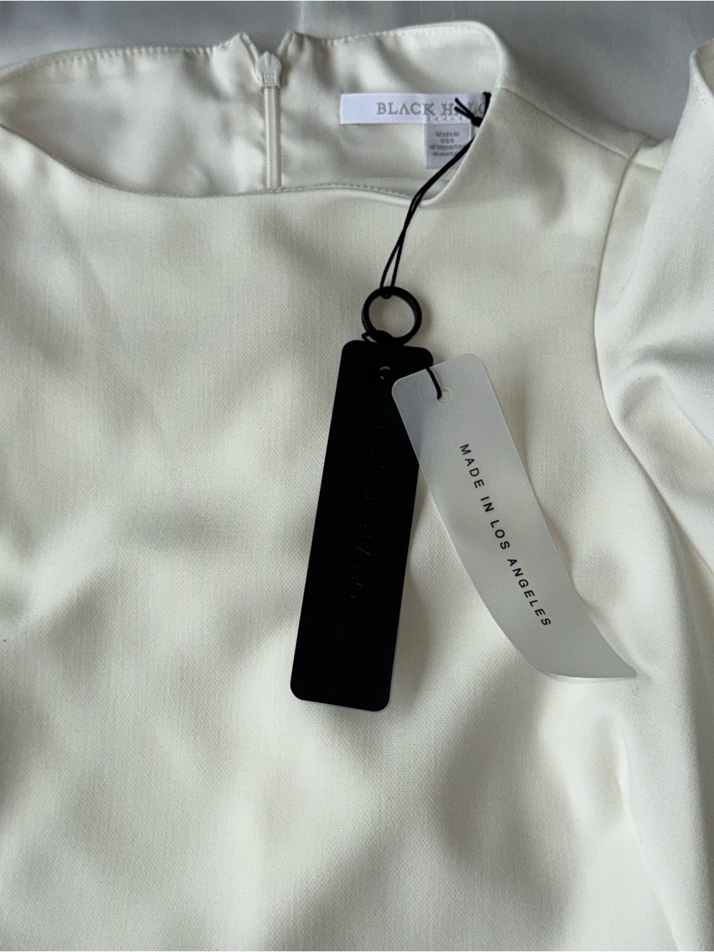 Black Halo Pabla Mini Dress Women's in Porcelain-Off White Color Size 8 USA NWT - Picture 7 of 11